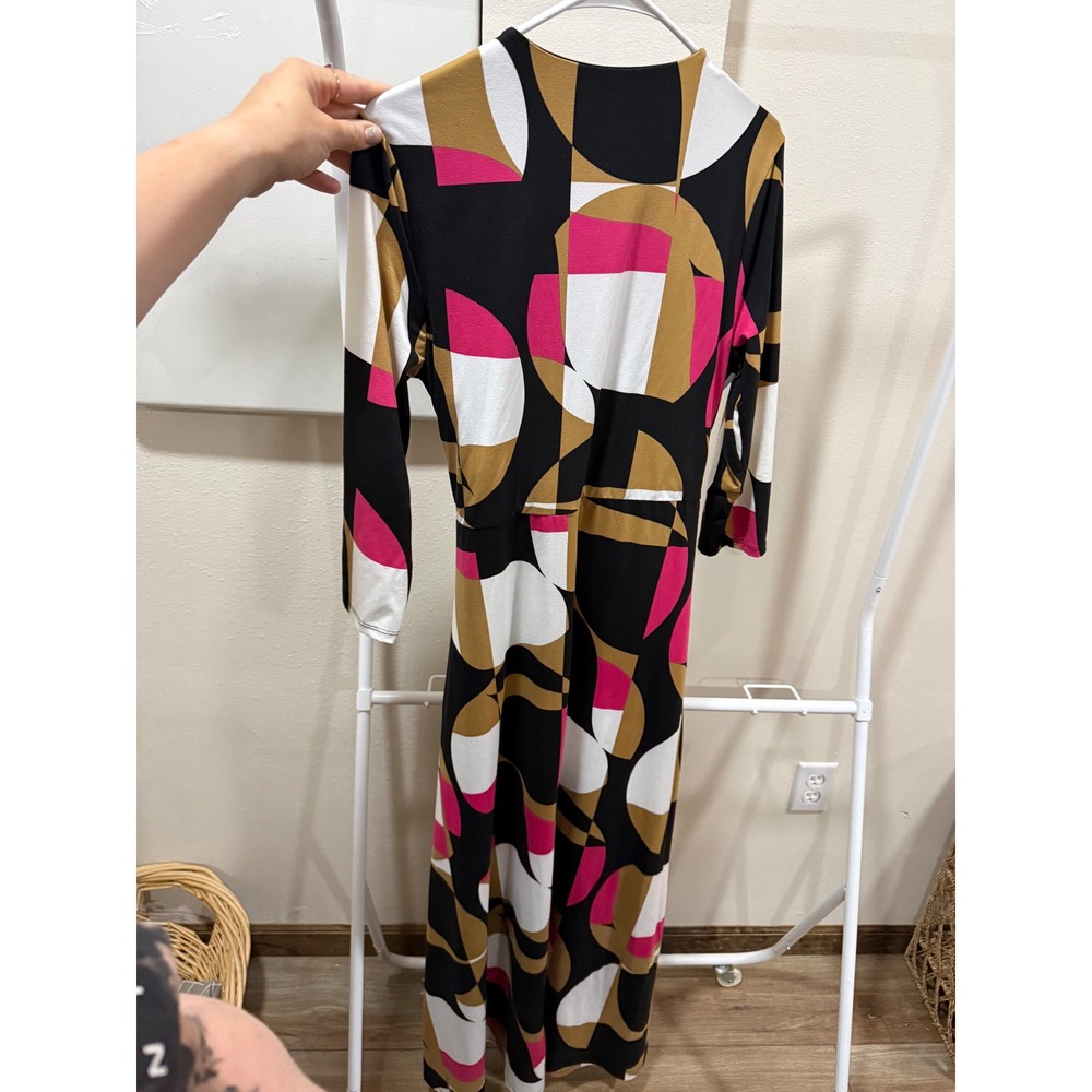 Funky‎ Abstract Geometric Cato Office Business Dress Size Medium PETITE - Picture 6 of 6